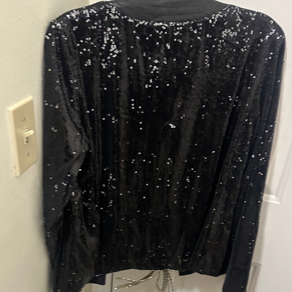 Ming Wang Black Sequin Blazer - image 5